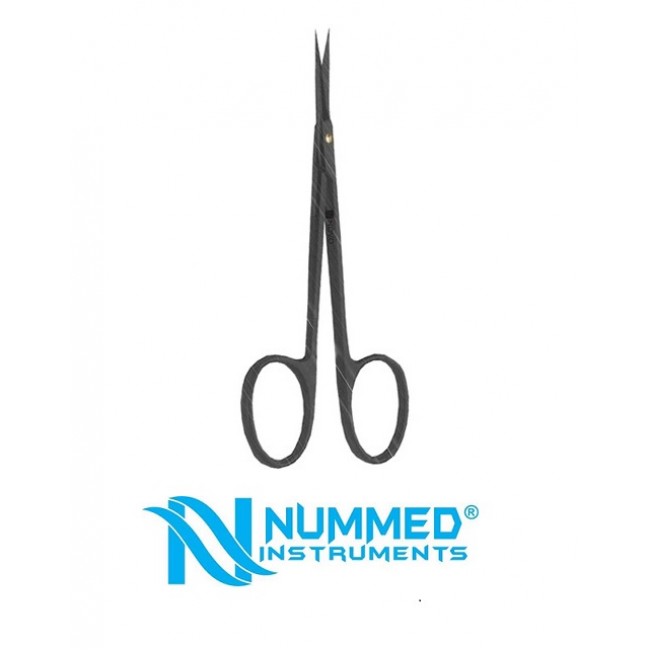 Plasma Coated Iris Scissor With Tungsten Carbide (T/C Blades W/ 1 Micro Serrated Blade), 11.5 cm